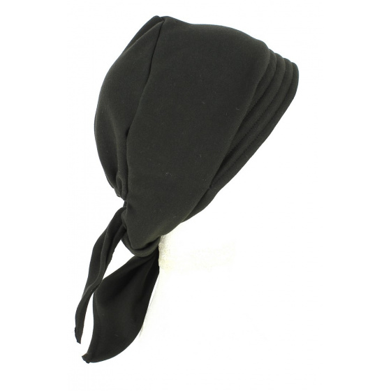 Chemotherapy Turban Scarf Cotton Black - Traclet