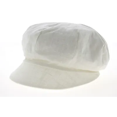 Elorine Off-White Linen Newsboy Cap - Mtm Reference: 10193 | Traclet Hat Shop