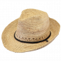 Hunze Natural Straw Trilby Hat - Barts