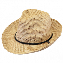 Hunze Natural Straw Trilby Hat - Barts