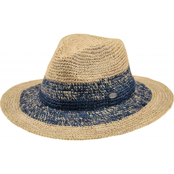 Chapeau Fedora Sol Paille Raphia Bleu- Barts Chapeau Fedora Sol Paille Raphia Bleu- Barts
