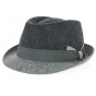 Dark Gray Wool Cabbia Trilby Hat - Traclet