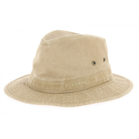 Organic Cotton Virginia Traveller Hat Dark Beige UPF 40+ - Stetson Organic Cotton Virginia Traveller Hat Dark Beige UPF 40+ - Stetson