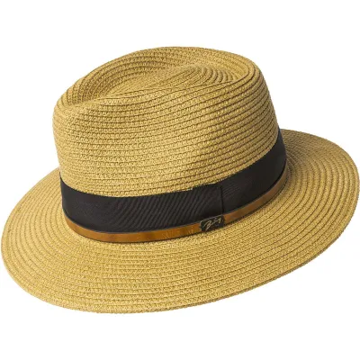 Chapeau Fédora Denney Paille Papier naturel - Bailey Reference : 10285 | Chapellerie Traclet