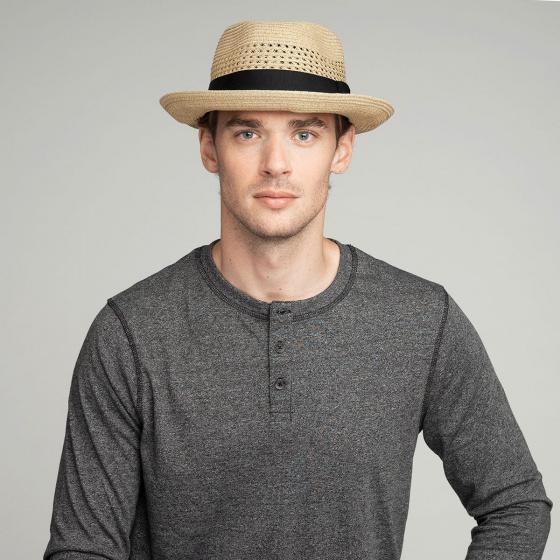 Bailey Wilshire Beige Straw Trilby Hat