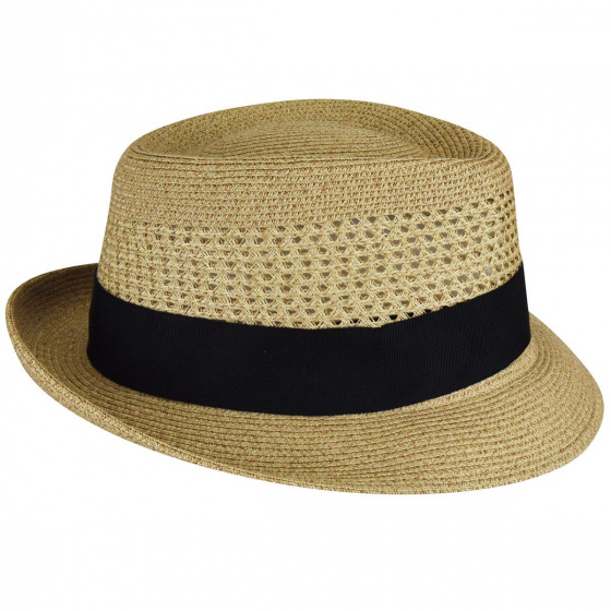 Bailey Wilshire Beige Straw Trilby Hat