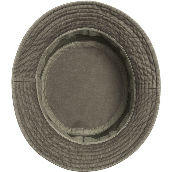 Khaki Washed Cotton Bucket Hat - Kangol Khaki Washed Cotton Bucket Hat - Kangol