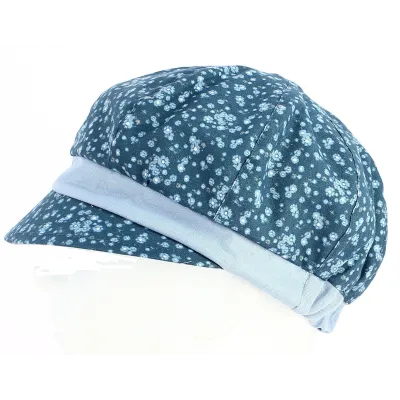 Casquette Gavroche Été Marguerite Lin & Coton Bleu - Traclet Reference : 2683 | Chapellerie Traclet