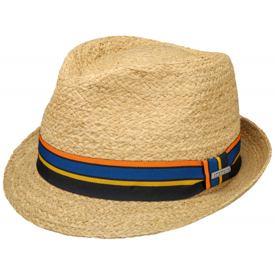 Stetson Natural Straw Silver Trilby Hat