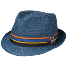 Blue Straw Trilby Hat Silver - Stetson Reference: 4749 | Traclet Hat Shop