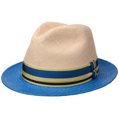 Chapeau Player Panama Beige & Bleu- Stetson Reference : 10320 | Chapellerie Traclet