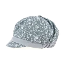 Summer Newsboy Cap Marguerite Linen & Cotton Sky Blue - Traclet Reference: 10324 | Chapellerie Traclet
