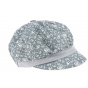 Gavroche Summer Daisy Cap Sky Blue Linen & Cotton- Traclet