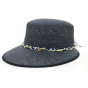 Navy Blue Paper Straw Gioconda Cap - Traclet