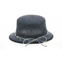 Navy Blue Paper Straw Gioconda Cap - Traclet