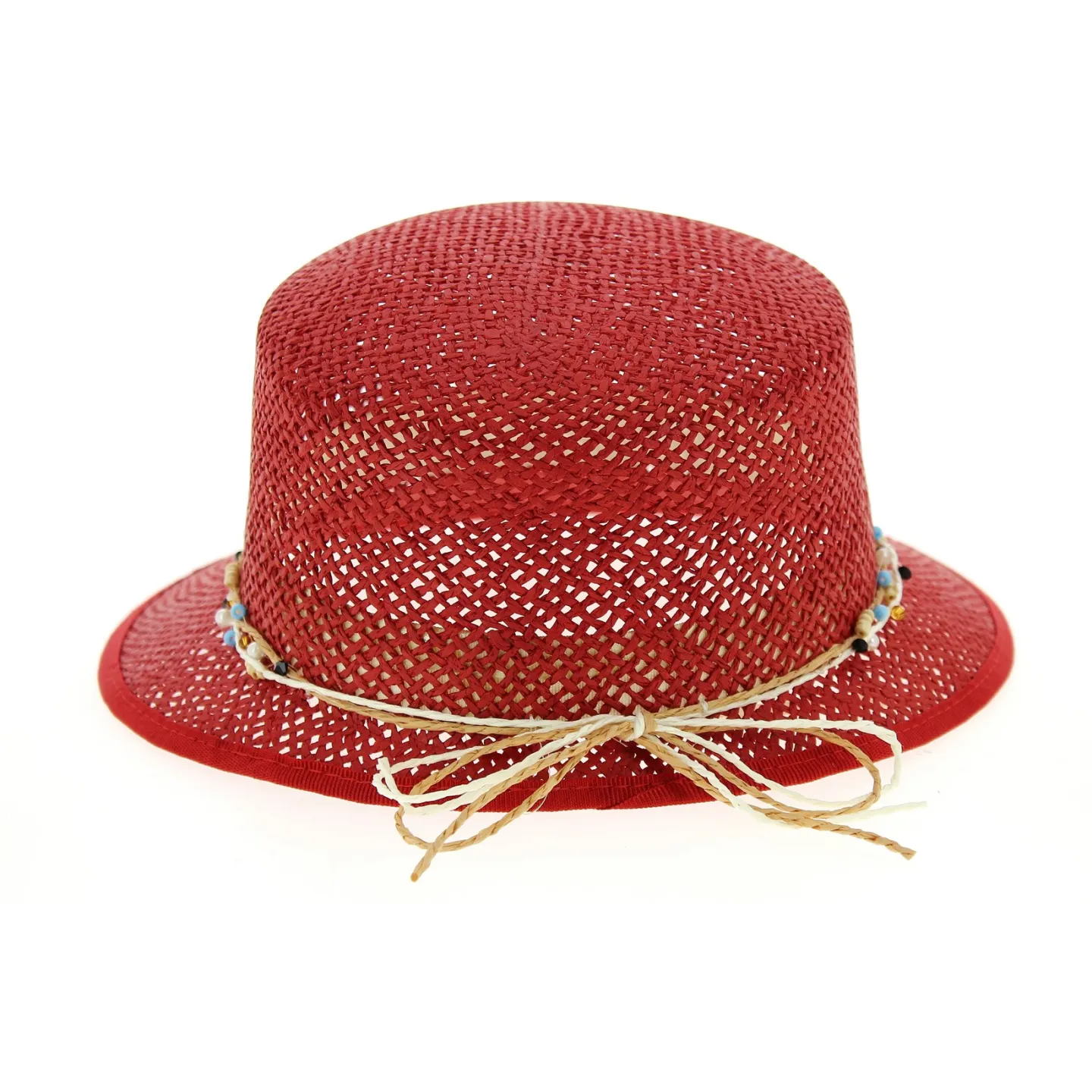 Casquette Gioconda Paille Papier Rouge - Traclet Reference : 6937 | Chapellerie Traclet