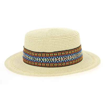 Chapeau Canotier Azteca Paille Papier Beige- Traclet Reference : 10332 | Chapellerie Traclet