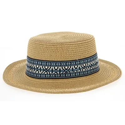 Chapeau Canotier Azteca Paille Papier Tabac- Traclet Reference : 10333 | Chapellerie Traclet