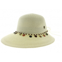Ivory Paper Straw Moa Visor Wide Brim Hat - Traclet