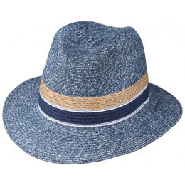 Fedora Matanzas Straw Hat Blue Paper Jean- Traclet