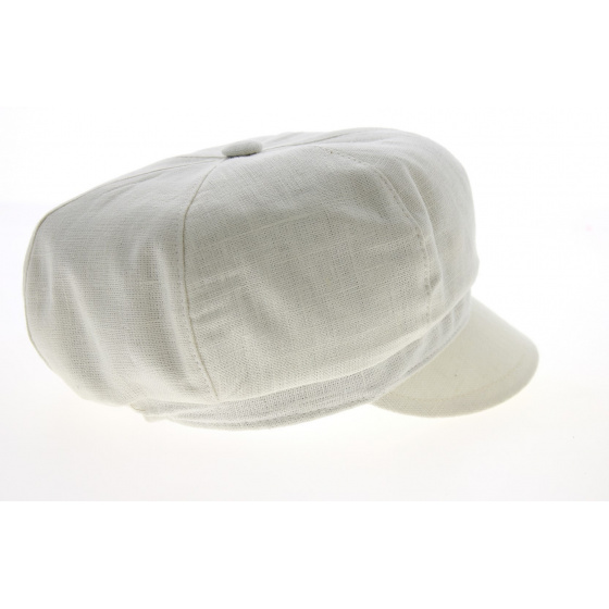 Crambes Washed White Linen Jansper Newsboy Cap