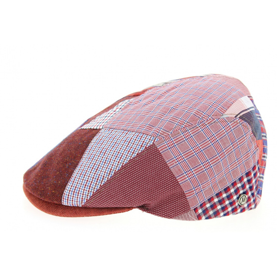 Red Linen Meys Flat Cap - Traclet Red Linen Meys Flat Cap - Traclet
