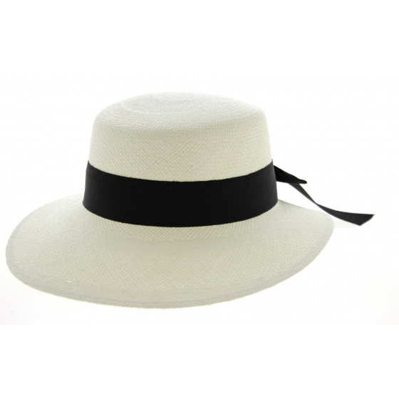Panama Straw Cap Giuditta Black Ribbon