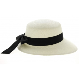 Panama Straw Cap Giuditta Black Ribbon