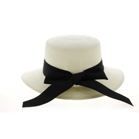 Giuditta Panama Cap with Black Ribbon - Traclet Giuditta Panama Cap with Black Ribbon - Traclet