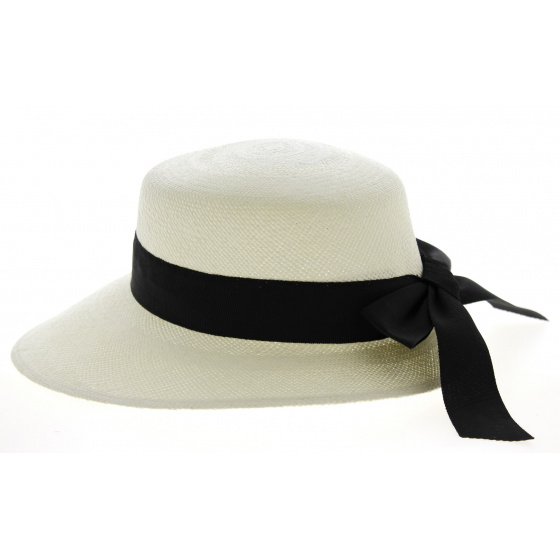 Giuditta Panama Cap with Black Ribbon - Traclet Giuditta Panama Cap with Black Ribbon - Traclet