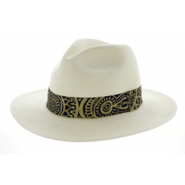 Chapeau Fedora Mandala Panama Blanc- Traclet
