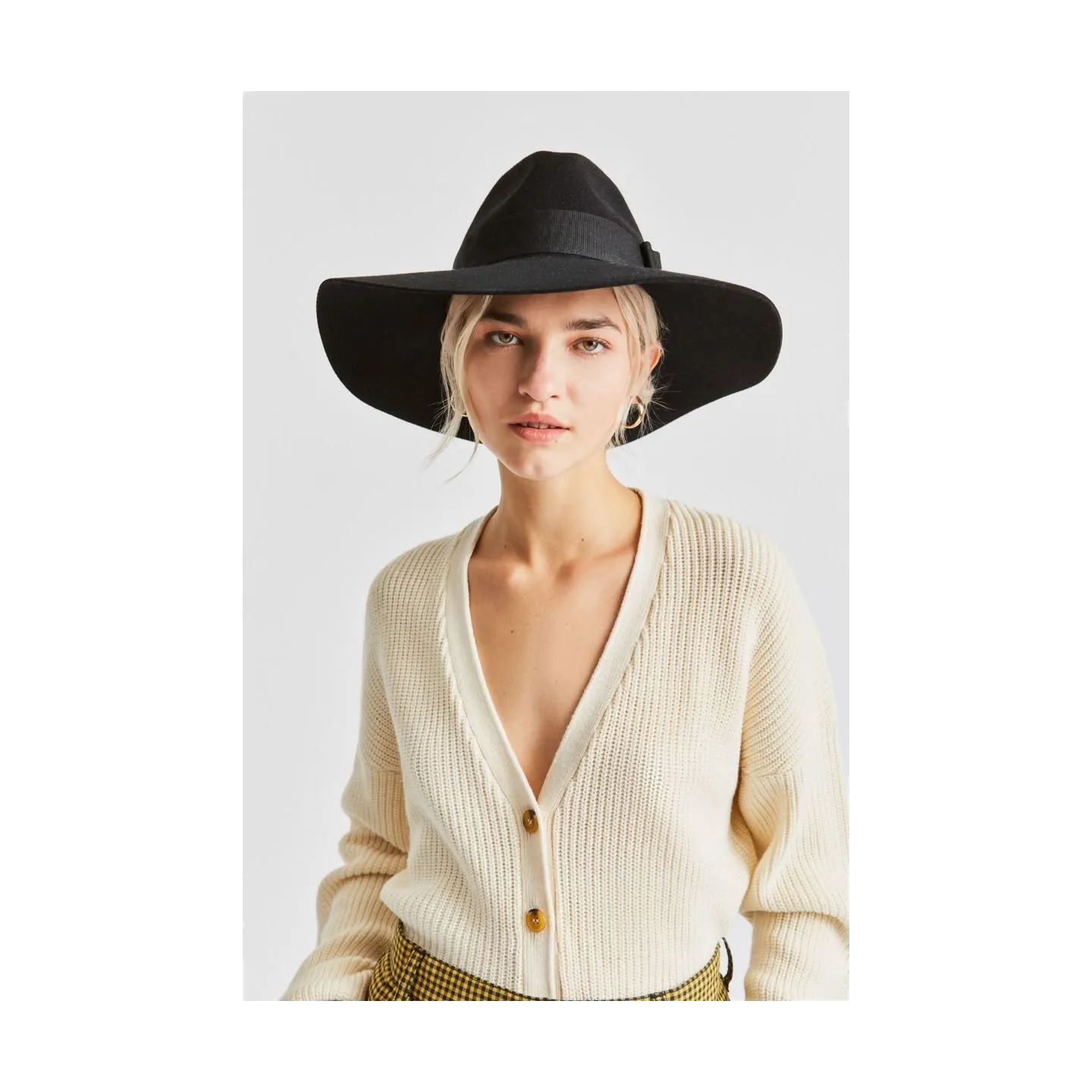 Piper Black Wool Felt Wide Brim Hat - Brixton Reference: 2635 | Traclet Hatmakers