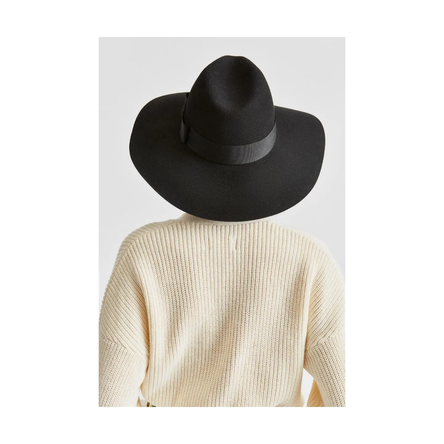 Piper Black Wool Felt Wide Brim Hat - Brixton Reference: 2635 | Traclet Hatmakers