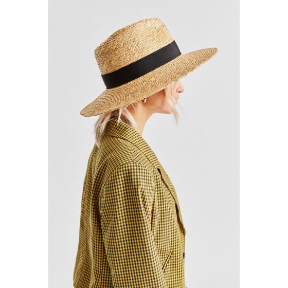 Chapeau Traveller Larges Bords Joanna Paille Naturelle Noir - Brixton Chapeau Traveller Larges Bords Joanna Paille Naturelle Noir - Brixton