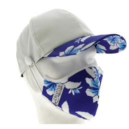 Baseball Cap + White & Blue Hawaii Cotton Mask Kit - Traclet