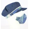 Stewart Cap + White & Blue Hawaii Cotton Mask Kit - Traclet Reference: 10369 | Traclet Hat Shop