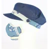 Stewart Cap + White & Blue Hawaii Cotton Mask Kit - Traclet Reference: 10369 | Traclet Hat Shop
