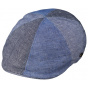 Blue Linen & Cotton Patchwork Cap - Traclet