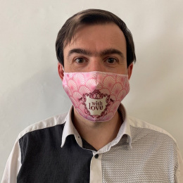"With Love" Mask Pink Fancy White Elastic - Traclet