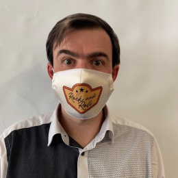 "Rock'N'Roll" White Elastic Fancy Mask - Traclet