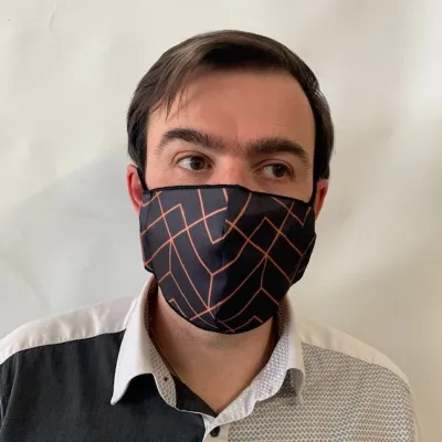 Geometric Fancy Mask with Black Elastic - Traclet Reference: 10373 | Traclet Hat Shop