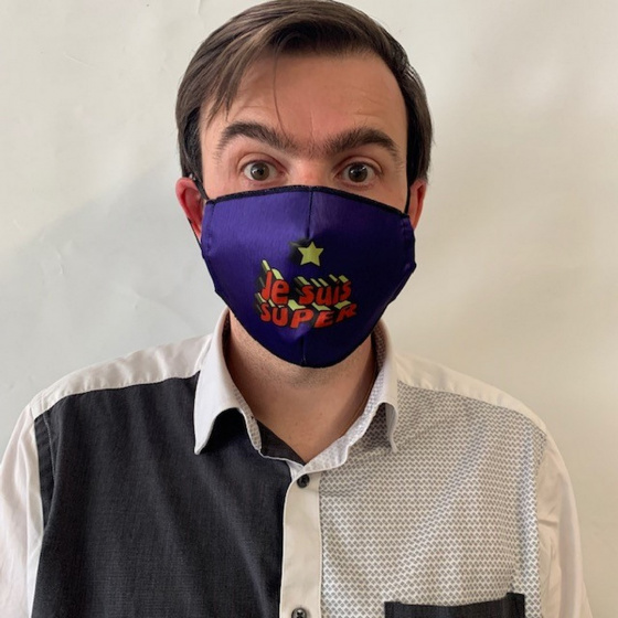 Je suis super" Fantasy Elastic Mask Black- Traclet
