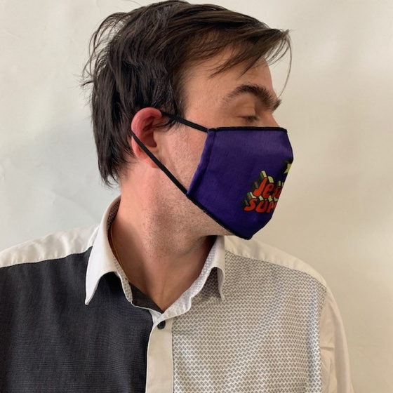 Masque "Je suis super" Fantaisie Élastique Noir- Traclet