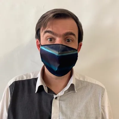 Blue Gradient Fancy Mask with Black Elastic - Traclet Reference: 10383 | Traclet Hat Shop
