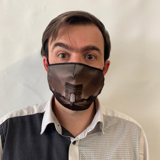 Paris Arc de Triomphe Black Fancy Elastic Mask - Traclet