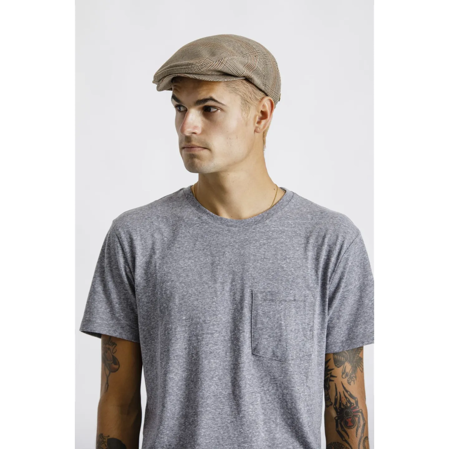 Casquette Hooligan Coton Carreaux Coconut- Brixton  Reference : 10458 | Chapellerie Traclet
