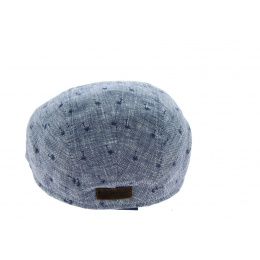 Flat Cap Dean Linen Blue Palm Tree - Göttmann