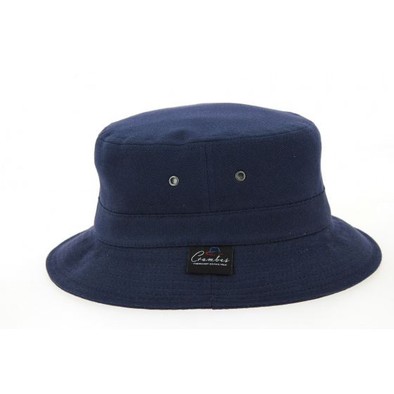 Navy Blue Davos Cotton Bucket Hat - Crambes Navy Blue Davos Cotton Bucket Hat - Crambes