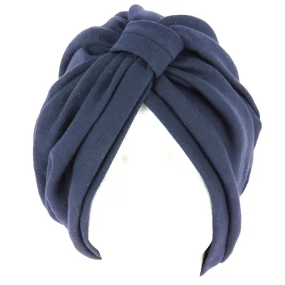 Turban Chimiothérapie Coton Bleu Marine- Traclet Reference : 10485 | Chapellerie Traclet