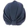 Navy Blue Cotton Chemotherapy Turban - Traclet Reference: 10485 | Chapellerie Traclet